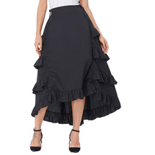 Белль некоторые из них имеют классический готический стиль Женский костюм хлопок черный высокая низкая юбка BP000222-1